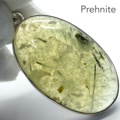 Prehnite and Peridot 925 silver pendant. Necklace is Black Tourmaline, Prehnite, Peridot and buy Silver Hematite