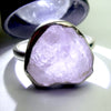 Kunzite Ring | Raw Natural Uncut Nugget | 925 Sterling Silver | Bezel Set | US Size 10 | AUS Size T1/2 | Wisdom of the Heart | Taurus Scorpio Leo | Genuine Gems from Crystal heart Melbourne Australia since 1986