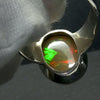 Ethiopian Opal Gemstone Ring | Large Solid Oval Cabochon  | Very Lively Display of Colours | Bright Reds, Oranges and Greens |  US Size 9 | AUS Size R1/2  Genuine Gemstones from  Crystal Heart Australia since 1986