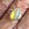 Ethiopian Opal Gemstone Ring | Large Solid Oval Cabochon  | Very Lively Display of Colours | Bright Reds, Oranges and Greens |  US Size 9 | AUS Size R1/2 | Genuine Gemstones from  Crystal Heart Australia since 1986