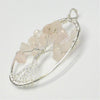 Tree Pendant with Rose Quartz gemstone chips | silver plated wire | Crystal Heart Melbourne Australia since 1986