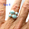 Larimar Ring with 4 small Cabochons | 925 Sterling Silver | Dominican Republic Caribbean | Leo Stone | Pectolite | Crystal Heart Melbourne Australia since 1986