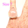 Rose Quartz Ring Large Teadrop Cabochon | 925 Sterling silver | US Size 7 | Star Stone Taurus Libra | Crystal Heart Melbourne since 1986