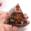 Orgonite Pyramid with Chakra Stones | Clear Crystal Point conduit in Copper Spiral | Accumulate Orgone Energy | Wholesome Energy and Balance | Crystal Heart Melbourne Australia since 1986