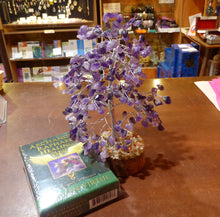 Load image into Gallery viewer, Approx 300 Amethyst chips individually drilled and attached with silver wire | Adjustable Foliage | Bonsai Tree of Life | Crystal Heart Melbourne Australia since 1986