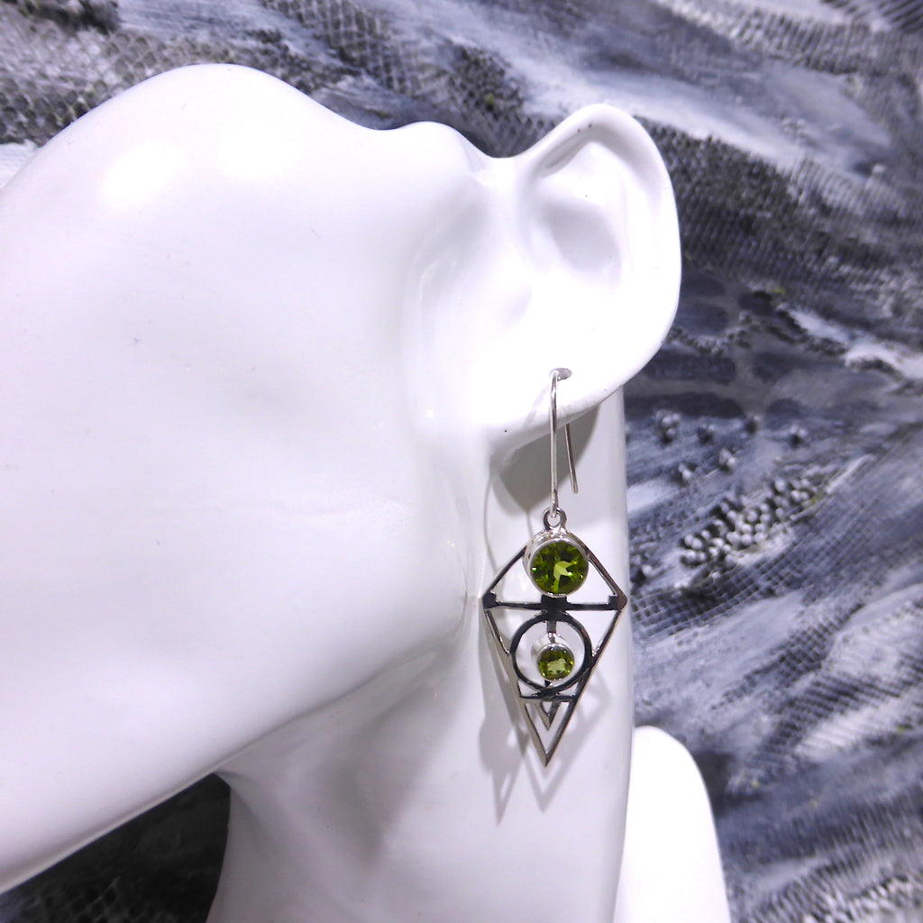 Peridot Earring, Sacred Geometry, 925 Silver kt1