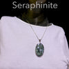 Seraphinite Pendant Oval Cabochon | 925 Sterling Silver | Clinochlore | Energise Unlobck Regenerate | Chronic Fatigue | Birthing | Crystal Heart Melbourne Australia since 1986