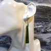 Earrings NZ Nephrite Jade | 925 sterling Silver | Elegant long tapering stones | Libra Star Stone | Crystal Heart Melbourne Australia since 1986