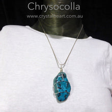 Load image into Gallery viewer, Chrysocolla Raw Nugget Pendant | Large Raw Natural | Crystal Heart Melbourne Australia since 1986