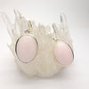 Mangano Calcite Oval Earrings | 925 Sterling Silver Setting | Hooks | Soft Pink with Vanilla Veins | Perfect Heart Healing, especially grief and Trauma | Genuine Gemstones from Crystal Heart Melbourne Australia since 1986