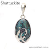 Pendant Shattuckite Oval Cab |  925 Sterling Silver | Surfer's Wave Pattern in Silver breaking over |  Genuine Gems from Crystal Heart Melbourne Australia since 1986