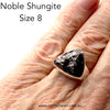 Noble Shungite Ring | 925 Sterling Silver | US Size 8 | AUS Size P 1/2 | Major Healing Stone | Fullerenes and Buckyballs | Purify Water | Channel Calm Healing Universal Energy | Protect from EMFs | Genuine Gems from Crystal Heart Melbourne Australia since 1986