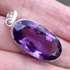 Brazilian Amethyst Pendant | A Grade Faceted Oval | Lovely shade, not to deep or too light | 925 Sterling Silver | Quality Silver Work | Crystal Heart Melbourne Australia since 1986