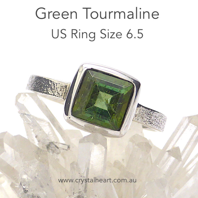 Green on sale silver ring