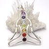 Chakra Pendant | Seven Faceted Gemstones set vertically | Amethyst, Carnelian, Garnet, Iolite, Peridot, Citrine, Blue Topaz | Well Made 925 Sterling Silver | Feminine Grace | Genuine Gems from Crystal Heart Melbourne Australia since 1986