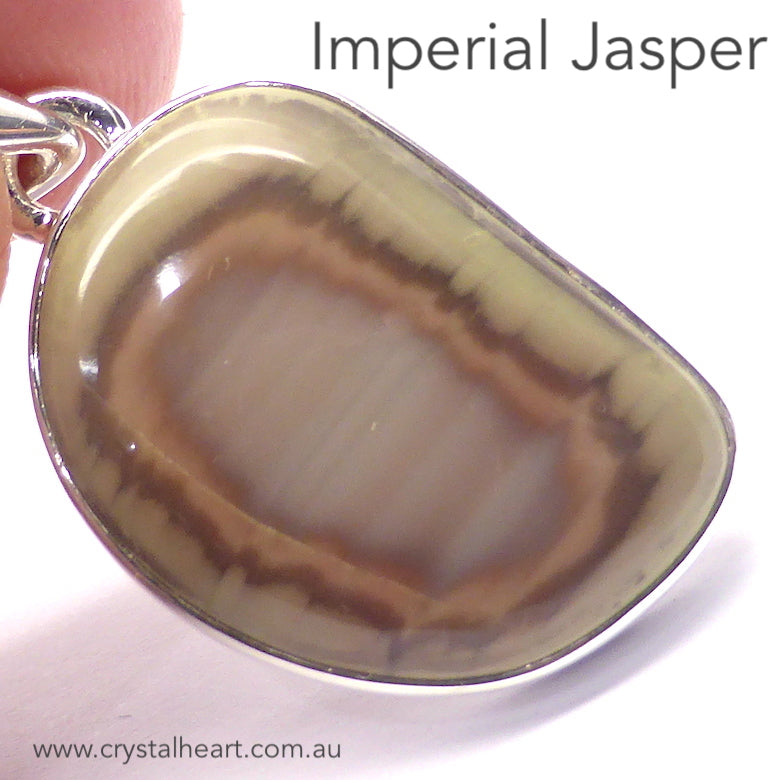 Imperial Jasper Pendant | Multicolour Freeform | Peace Tranquility Healing | 925 Sterling Silver | Spiritual progress | Genuine Gems from Crystal Heart Melbourne Australia since 1986