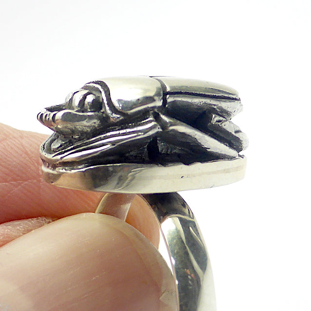 Ancient Egyptian Scarab Ring | 925 Sterling Silver | Lifelike representation of the Ancient Egyptian Scarab Beetle | Very Authentic looking | Sacred to the Sun God Ra | Crystal Heart Melbourne Australia since 1986 B.C.