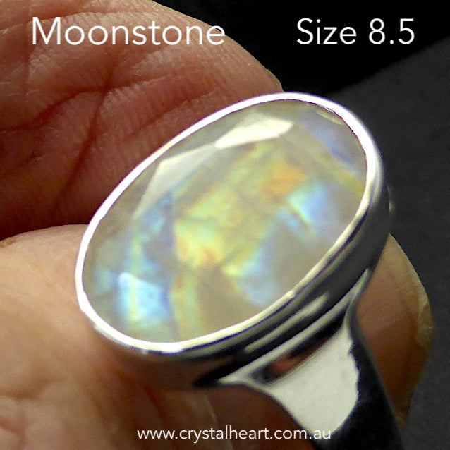 Faceted on sale moonstone ring