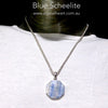 Blue Scheelite | Unusual Octagonal Cabochon | 925 Sterling Silver | Bezel Set | Open Back | Genuine Gems from Crystal Heart Melbourne Australia since 1986