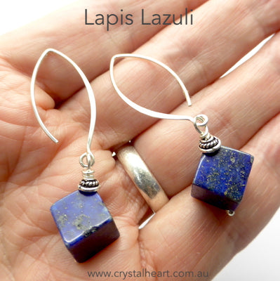 XDark Blue Medium Small Lapis Lazuli Heart Cabochon Pair/ selling backed/p