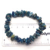 Deep Blue Apatite Stretch Bracelet | Large freeform tumble  polished chips | Integrate Physical & Spiritual | Genuine Gems from Crystal Heart Melbourne Australia since 1986