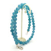 Aquamarine Necklace | 8 mm faceted beads | Length 46 cms | 925 Sterling Silver | Good Colour, some Transparency | Genuine Gems from Crystal Heart Australia since 1986