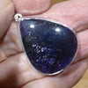 Iolite (Water Sapphire) with sparkling small gold inclusions of Hematite | rare |  Teardrop cabochon Pendant | 925 Sterling Silver | Open Back | Positive Optimism and guidance on your path | Genuine Gems from Crystal Heart Melbourne Australia since 1986