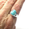 Turquoise Ring Arizona, Sleeping Beauty Mine | 925 Sterling Silver | US Size 10 |  AUS Size T 1/2 | Raw Nugget | Robin's Egg Blue | Quality Besel Setting | open back  | Genuine Gems from Crystal Heart Melbourne since 1986