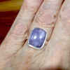 Violet Flame Opal Ring | Oblong Cabochon | Mexico | 925 Sterling Silver | US Ring Size 7.5 | AUS Size O1/2 | Bezel Set | Open Back | White Opal with Violet Surge | Spiritual Vision | Rest and Recharge | Patience in Action | Genuine Gems from Crystal Heart Melbourne Australia since 1986