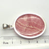 Rhodochrosite Pendant |  Salmon Red with characteristic white curved inclusions | Quality 925 Sterling Silver Setting with open back | Deep compassion, wish fulfillment | Genuine Gems from Crystal Heart Melbourne Australia since 1986