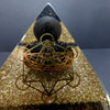 Orgonite Pyramid with genuine Shungite Sphere over Black Tourmaline | Cube of Metatron Mandala | Clear Crystal Point conduit in Copper Spiral | Accumulate Orgone Energy | Access Universal Energy for Healing | Crystal Heart Melbourne Australia since 1986