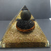 Orgonite Pyramid with genuine Shungite Sphere over Black Tourmaline | Cube of Metatron Mandala | Clear Crystal Point conduit in Copper Spiral | Accumulate Orgone Energy | Access Universal Energy for Healing | Crystal Heart Melbourne Australia since 1986