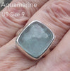 Aquamarine Ring | Large Cabochon Oblong | 925 Sterling Silver | US Size 9 | AUS Size R1/2 | Genuine Gems from Crystal Heart Melbourne Australia since 1986