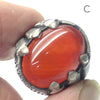 Carnelian Cabochon Ring | Orange Chalcedony | Oval Cabochon | 925 Sterling Silver | Bezel Set with addtional Talon Styled Claws | Medieval magic | US Size 8 | AUS Size P 1/2 | Creativity Focus | Cancer Leo Taurus | Genuine Gems from Crystal Heart Melbourne Australia since 1986