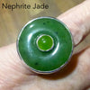 Nephrite Jade Pendant | Smooth Disc with another Jade Cabochon centre | 925 Sterling Silver | Bright colour and Translucency | Refined Heart Energy | Genuine Gems from Crystal Heart Melbourne Australia since 1986