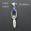 Lapis Lazuli Goddess Pendant | Cabochon | 925 Sterling Silver | Upraised arms embracing the Universe | Genuine Gems from Crystal Heart Melbourne Australia 1986