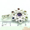 Chakra Pendant | Seven Faceted Gemstones set vertically | Amethyst, Carnelian, Garnet, Iolite, Peridot, Citrine, Blue Topaz | Well Made 925 Sterling Silver | Star of David | Genuine Gems from Crystal Heart Melbourne Australia since 1986