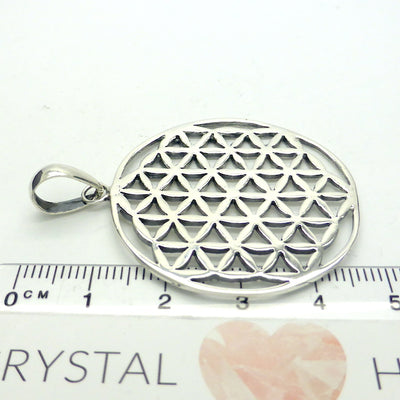 Top Sterling Silver Flower Of Life Sacred Geometry Mandala Ornate Round Pendant