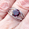 Garnet Ring | Faceted 8 mm Round | Clear Stone, Strong Red | 925 Sterling Silver | Nicely Styled Design |  US Size 6 | 7| 8 | 9 | Warm Friendly Energising Heart  | Genuine Gemstones from Crystal Heart Melbourne Australia since 1986