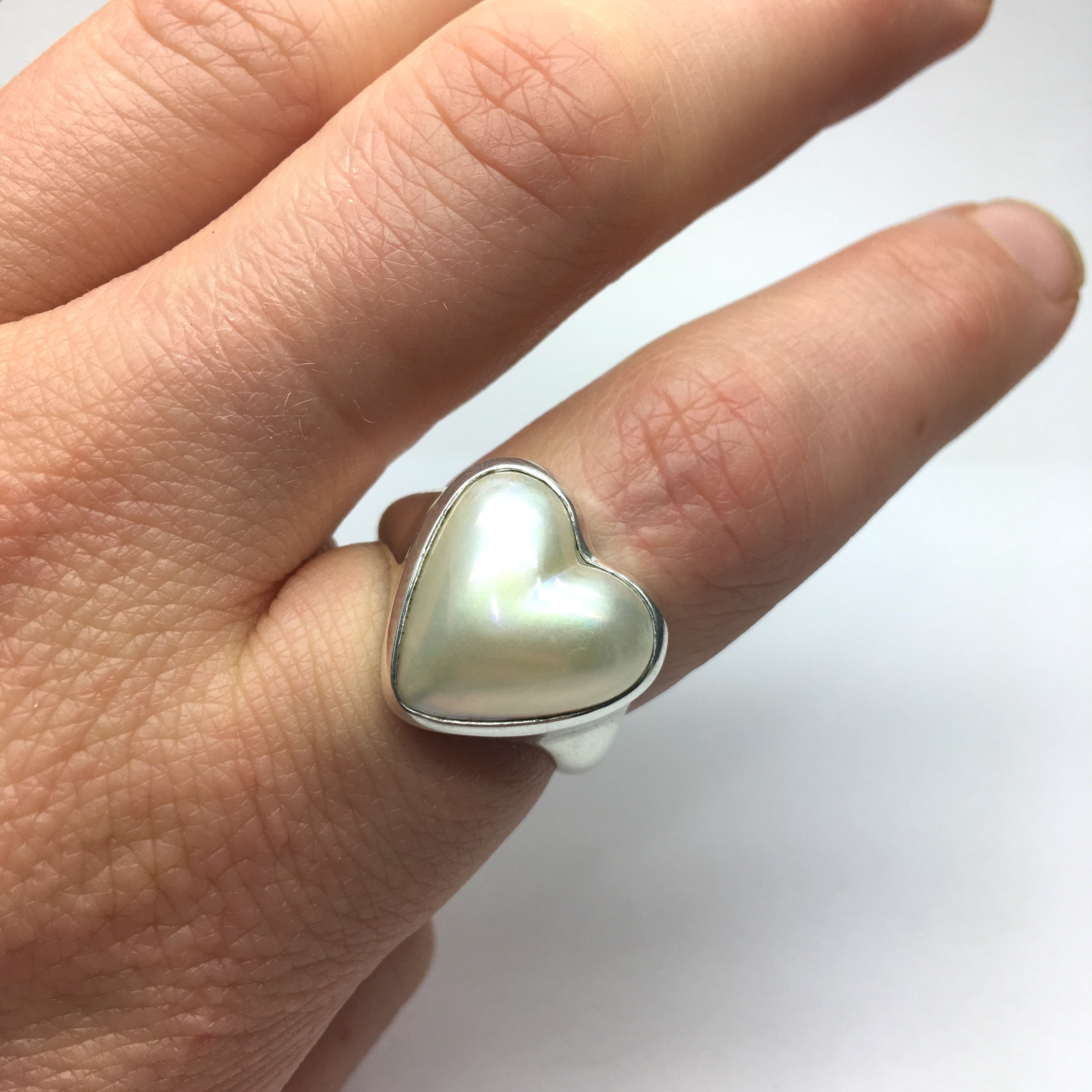 Heart shaped store pearl ring