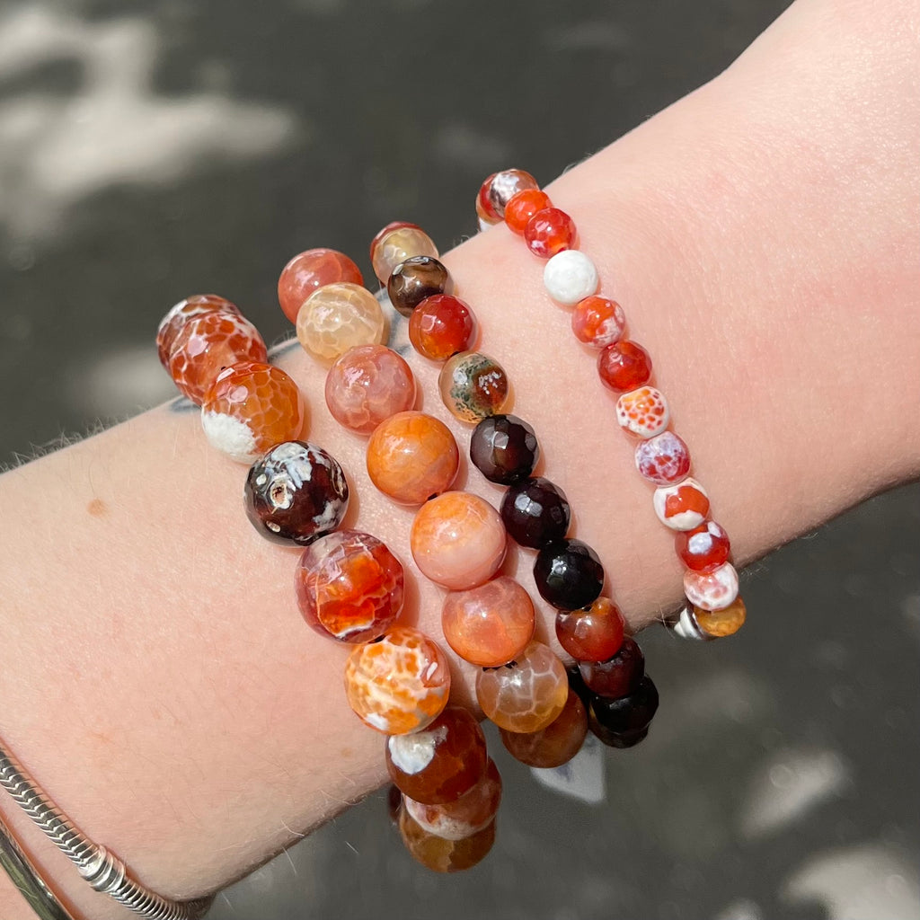 Bracelet Fire Agate 925 Silver | Creativity | Reflect Negativity back  | Taurus Cancer Leo Gemini Star Stone | Crystal Heart Melbourne Australia since 1986